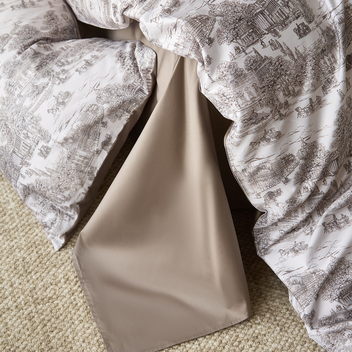 91家纺网 家纺一手货源 找家纺 （总）ONE TWO ONE 121 2026新A类5050双股数码印花长绒棉纯棉四件套-罗马假日