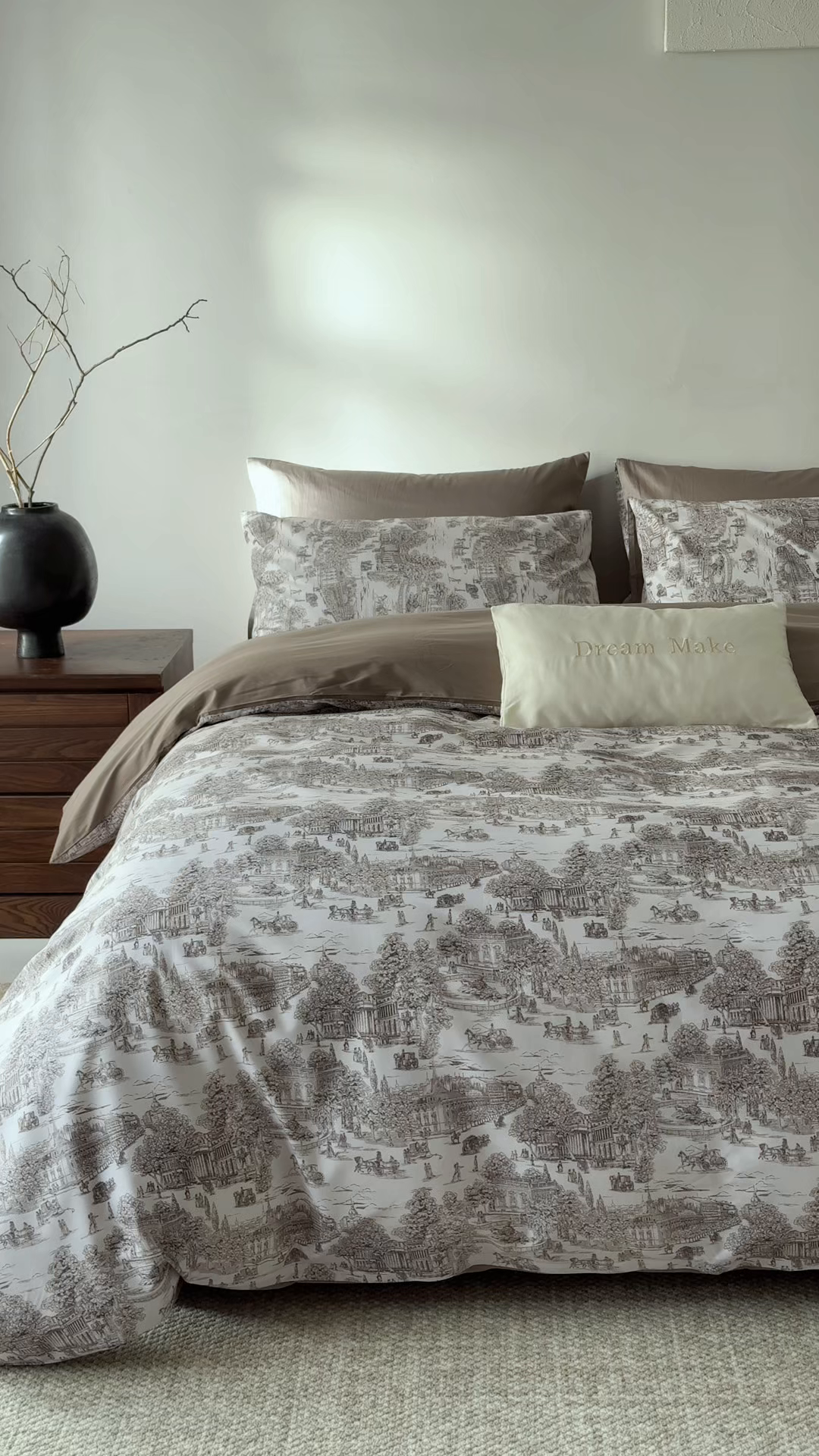 91家纺网 家纺一手货源 找家纺 （总）ONE TWO ONE 121 2026新A类5050双股数码印花长绒棉纯棉四件套-罗马假日