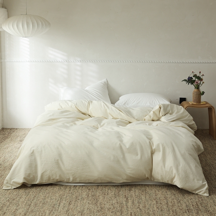 棉眠 2026新款调色盘水洗棉混搭单品系列-单被套 浅米黄