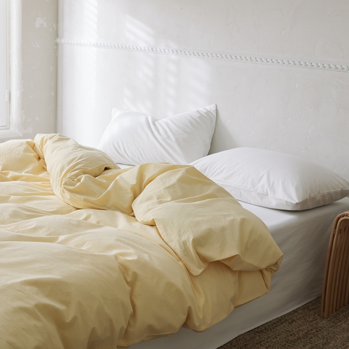 91家纺网 家纺一手货源 找家纺 棉眠 2026新款调色盘水洗棉混搭单品系列-单被套 糖果黄