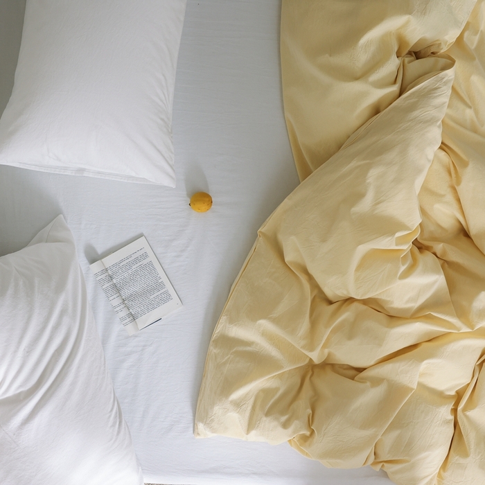 91家纺网 家纺一手货源 找家纺 棉眠 2026新款调色盘水洗棉混搭单品系列-单被套 糖果黄