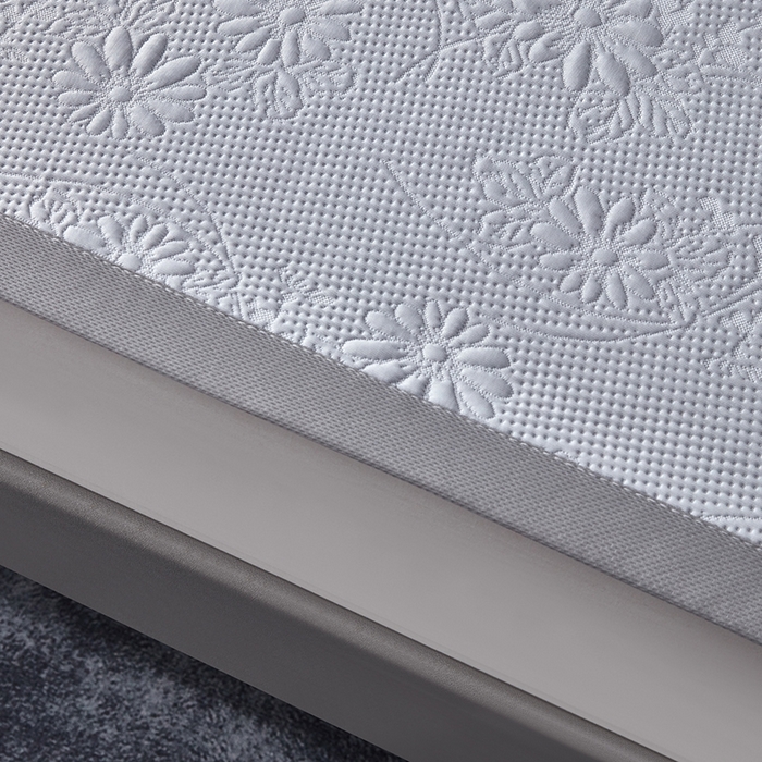 91家纺网 家纺一手货源 找家纺 库里梦家纺 2026新款轻奢高克重复合PE高分子凉席床笠三件套-素瑾 素瑾-灰色床席款