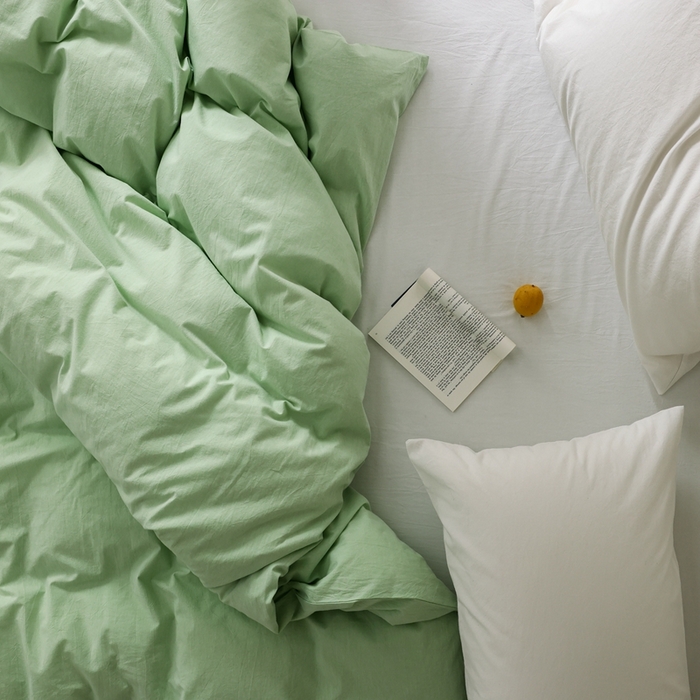 91家纺网 家纺一手货源 找家纺 棉眠 2026新款调色盘水洗棉混搭单品系列-单被套 糖果绿