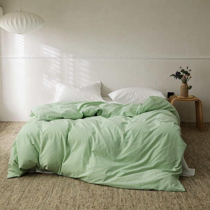 棉眠 2026新款调色盘水洗棉混搭单品系列-单被套 糖果绿