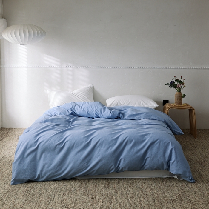 棉眠 2026新款调色盘水洗棉混搭单品系列-单被套 天蓝