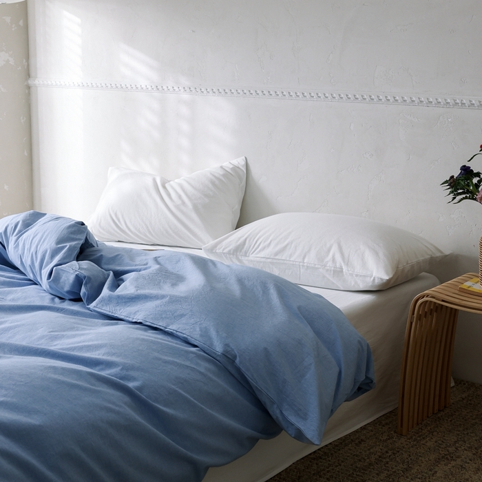 91家纺网 家纺一手货源 找家纺 棉眠 2026新款调色盘水洗棉混搭单品系列-单被套 天蓝