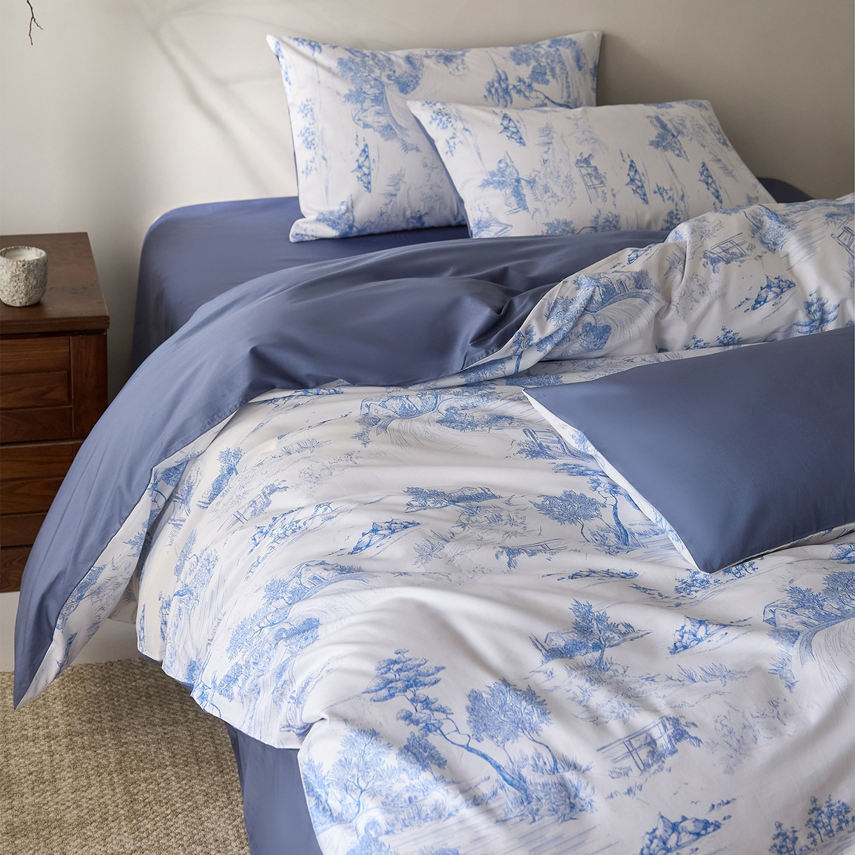 91家纺网 家纺一手货源 找家纺 （总）ONE TWO ONE 121 2026新款专版数码印花100s长绒棉纯棉全棉床上用品四件套-林明幽谷