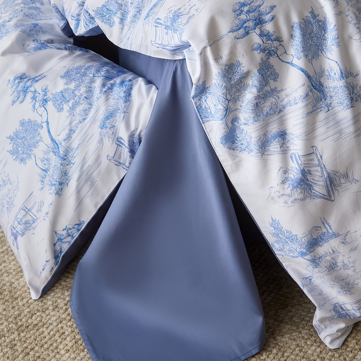 91家纺网 家纺一手货源 找家纺 （总）ONE TWO ONE 121 2026新款专版数码印花100s长绒棉纯棉全棉床上用品四件套-林明幽谷