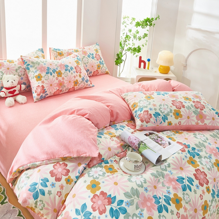 91家纺网 家纺一手货源 找家纺 黛妮雅 2026新款全棉印花床单款四件套（送买家秀）米兰春天