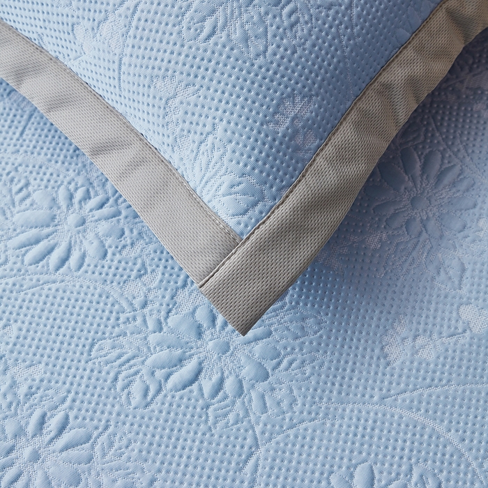 91家纺网 家纺一手货源 找家纺 库里梦家纺 2026新款轻奢高克重复合PE高分子凉席床笠三件套-素瑾 素瑾-蓝色床笠款