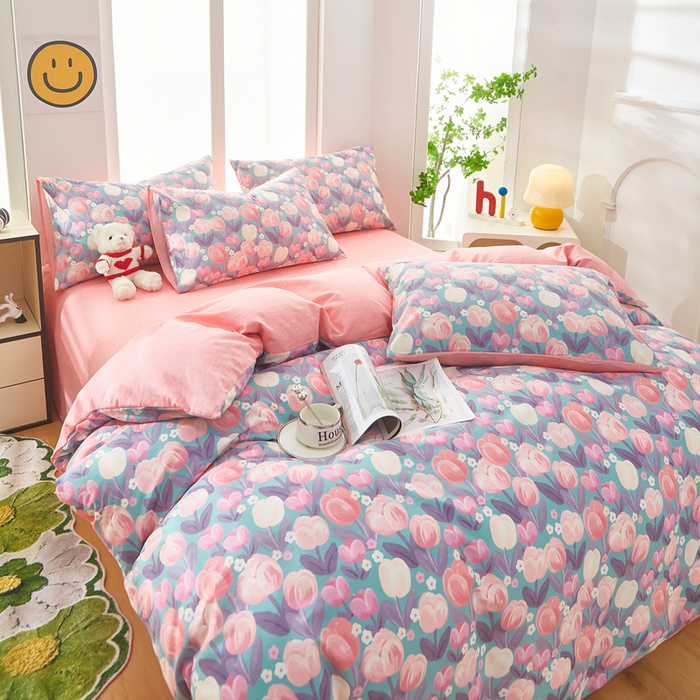 91家纺网 家纺一手货源 找家纺 黛妮雅 2026新款全棉印花床单款四件套（送买家秀）花香丽影