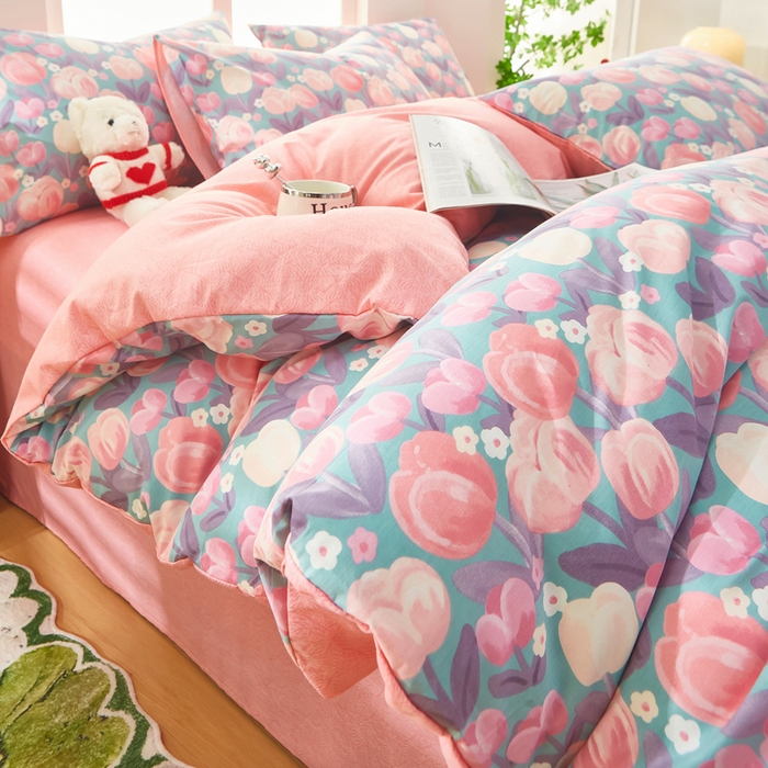 91家纺网 家纺一手货源 找家纺 黛妮雅 2026新款全棉印花床单款四件套（送买家秀）花香丽影