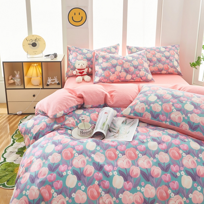 91家纺网 家纺一手货源 找家纺 黛妮雅 2026新款全棉印花床单款四件套（送买家秀）花香丽影