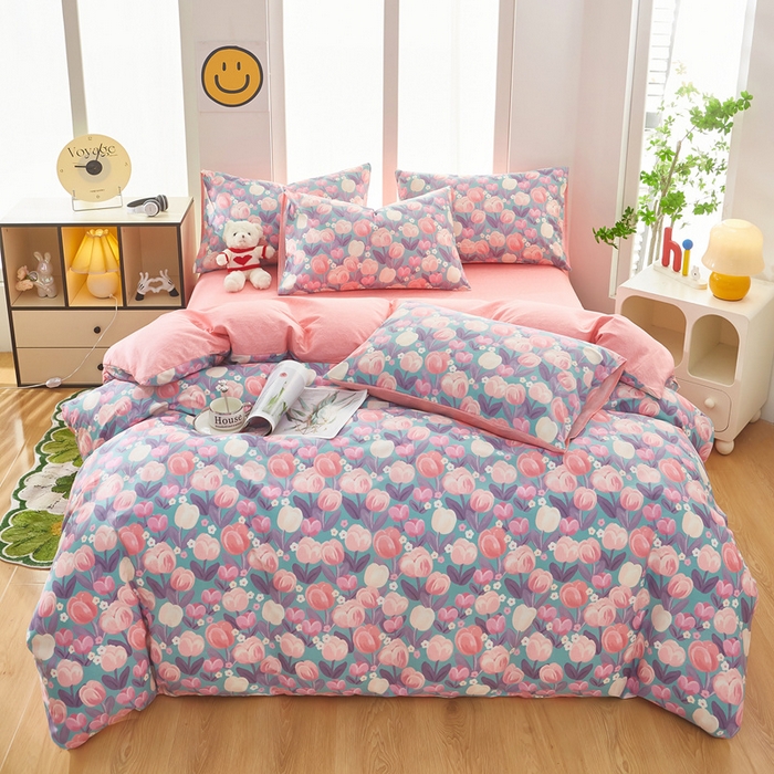 91家纺网 家纺一手货源 找家纺 黛妮雅 2026新款全棉印花床单款四件套（送买家秀）花香丽影