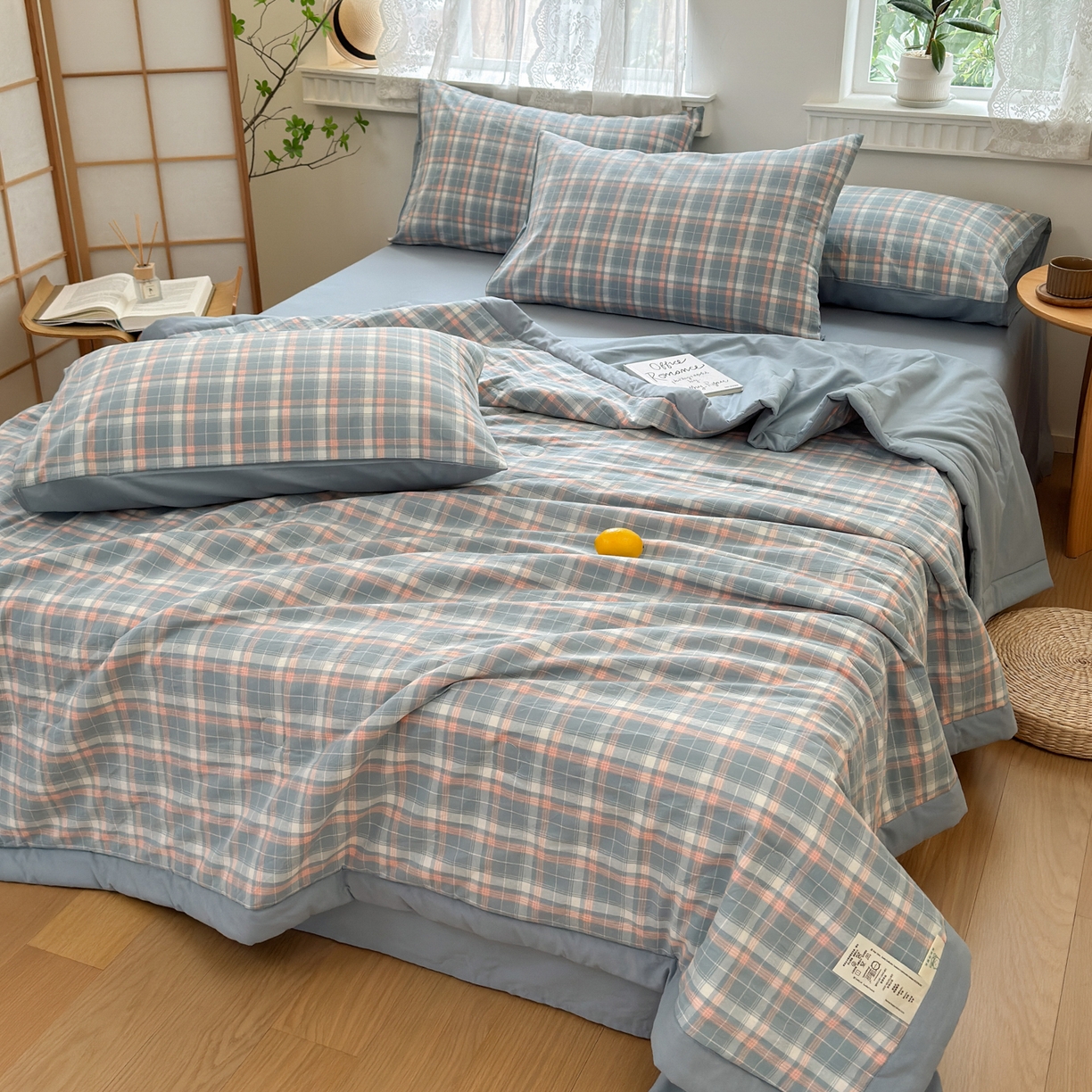 91家纺网 家纺一手货源 找家纺 （总）雯雨家纺 2026新款A类全棉色织里外全棉夏被