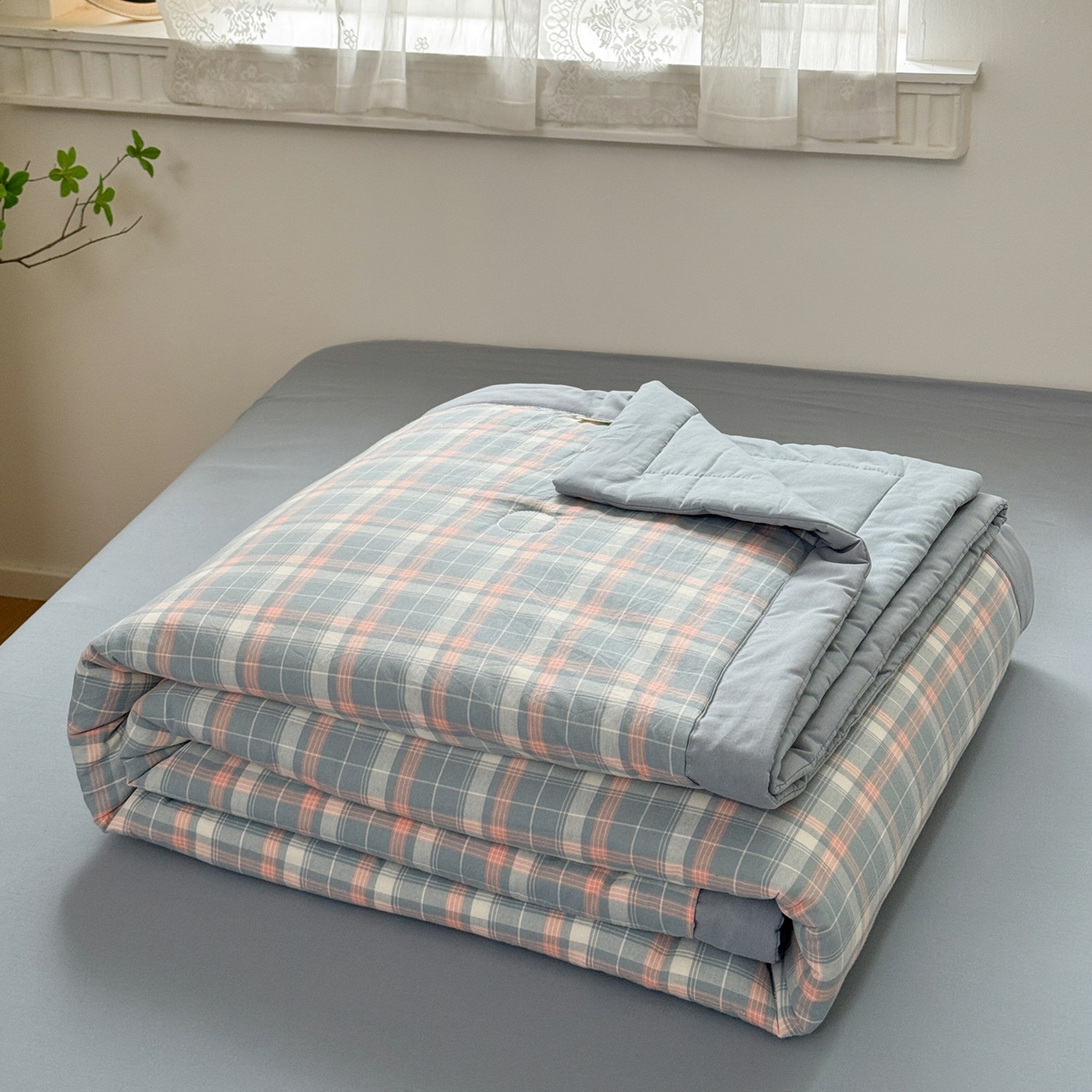 91家纺网 家纺一手货源 找家纺 （总）雯雨家纺 2026新款A类全棉色织里外全棉夏被