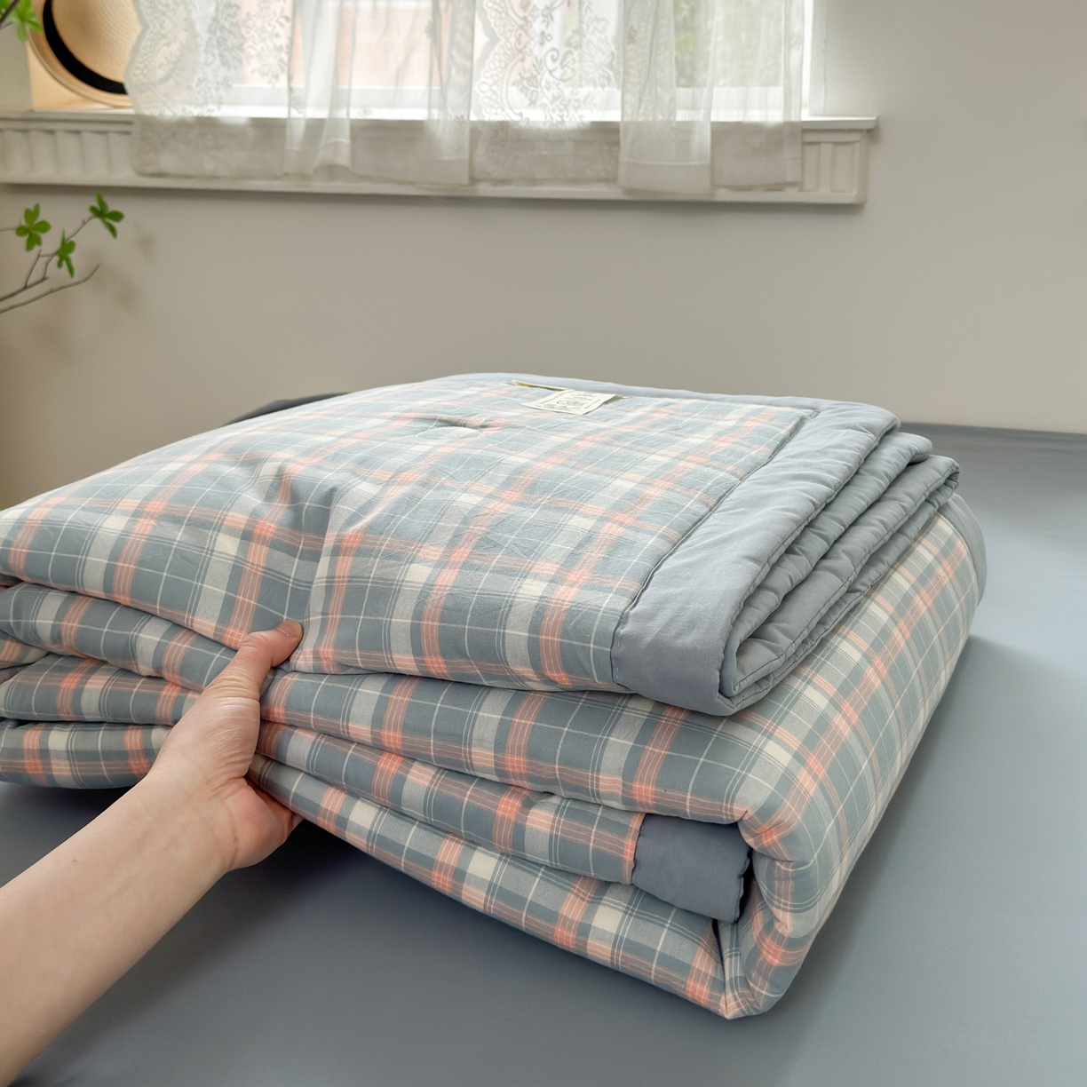 91家纺网 家纺一手货源 找家纺 （总）雯雨家纺 2026新款A类全棉色织里外全棉夏被