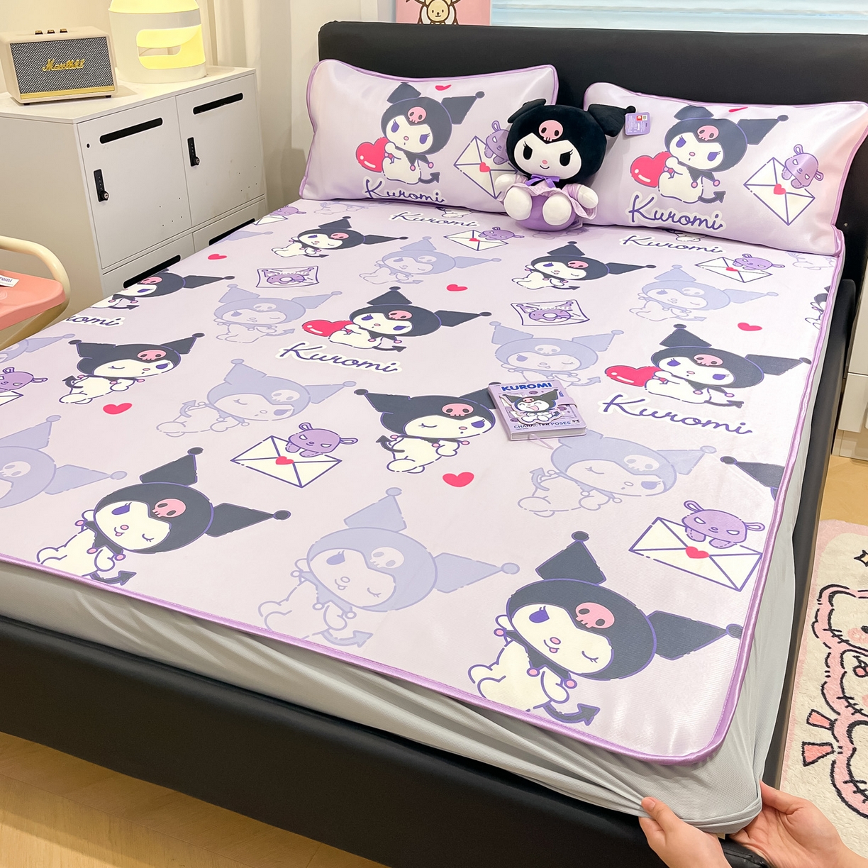 91家纺网 家纺一手货源 找家纺 （总）暮思家居 2026新款三丽鸥正版授权数码印花A类可机洗1200D冰丝凉席三件套床笠款系列