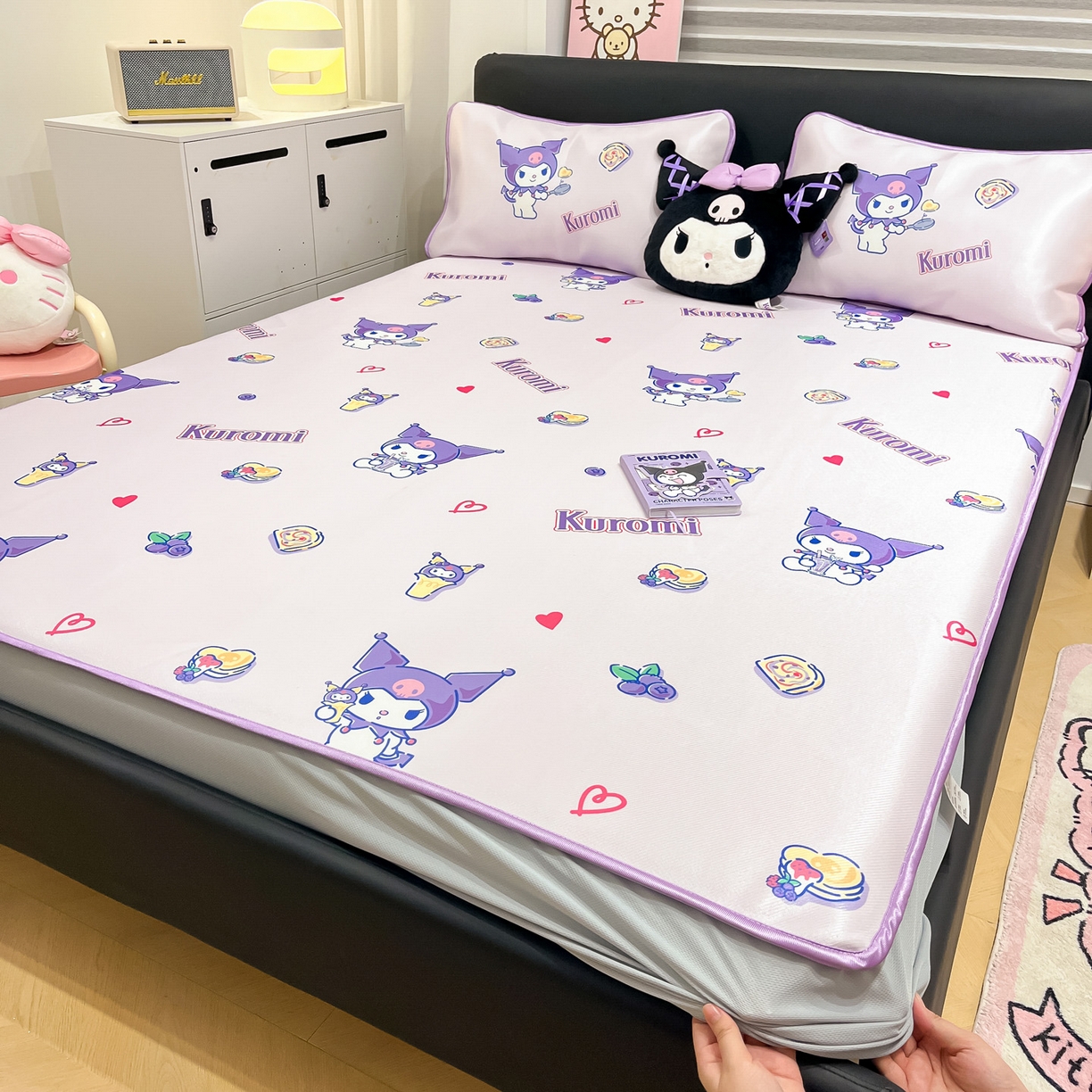 91家纺网 家纺一手货源 找家纺 （总）暮思家居 2026新款三丽鸥正版授权数码印花A类可机洗1200D冰丝凉席三件套床笠款系列