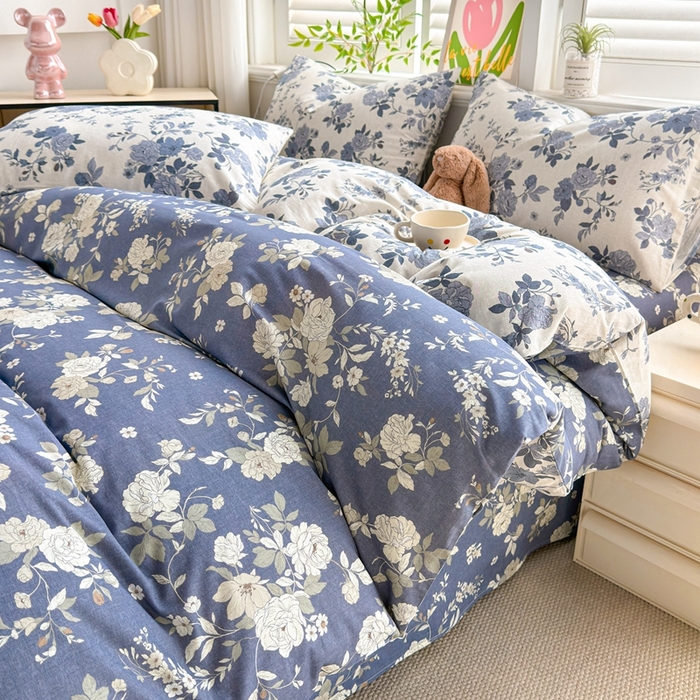 91家纺网 家纺一手货源 找家纺 黛妮雅 2026新款全棉印花床单款四件套（送买家秀）青花絮语