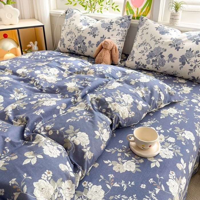 91家纺网 家纺一手货源 找家纺 黛妮雅 2026新款全棉印花床单款四件套（送买家秀）青花絮语