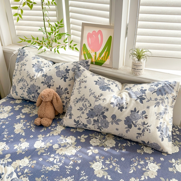 91家纺网 家纺一手货源 找家纺 黛妮雅 2026新款全棉印花床单款四件套（送买家秀）青花絮语