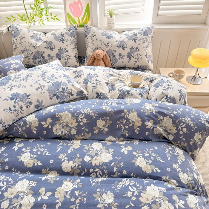 91家纺网 家纺一手货源 找家纺 黛妮雅 2026新款全棉印花床单款四件套（送买家秀）青花絮语