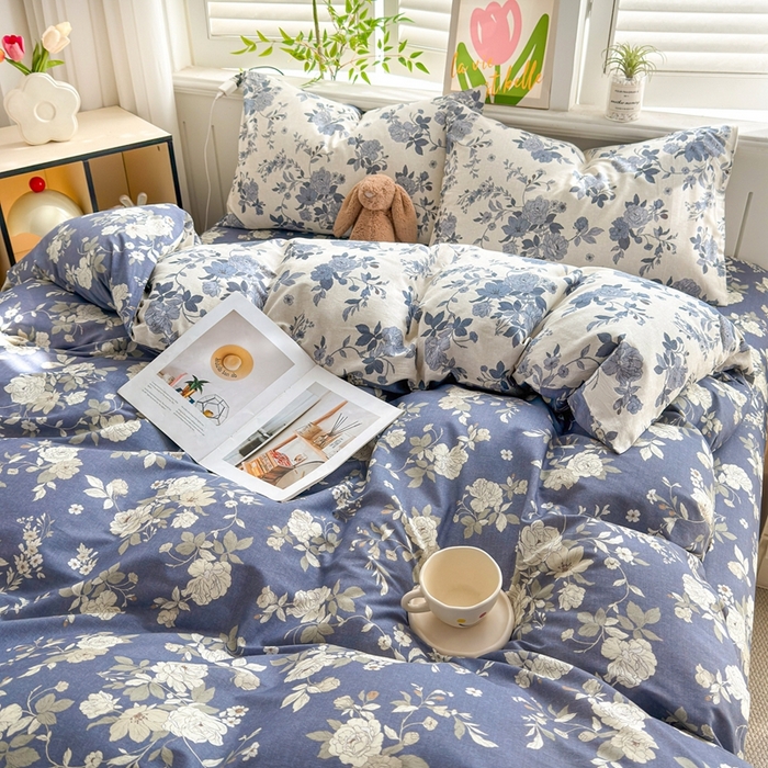 91家纺网 家纺一手货源 找家纺 黛妮雅 2026新款全棉印花床单款四件套（送买家秀）青花絮语