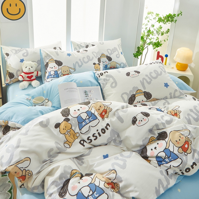 91家纺网 家纺一手货源 找家纺 黛妮雅 2026新款全棉印花床单款四件套（送买家秀）萌酷狗