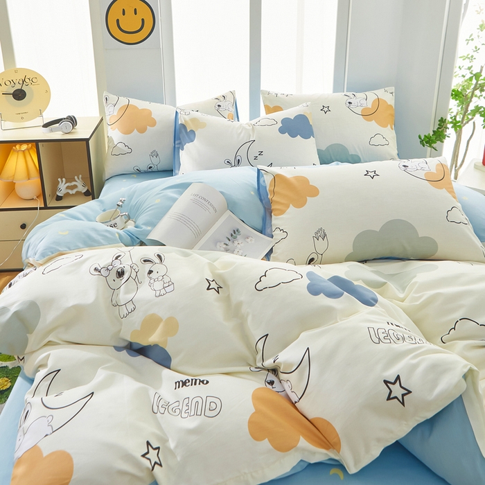 91家纺网 家纺一手货源 找家纺 黛妮雅 2026新款全棉印花床单款四件套（送买家秀）铃兰兔