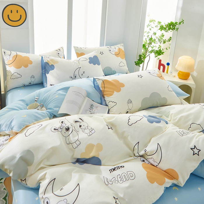 91家纺网 家纺一手货源 找家纺 黛妮雅 2026新款全棉印花床单款四件套（送买家秀）铃兰兔