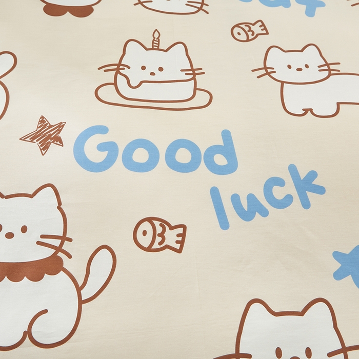 91家纺网 家纺一手货源 找家纺 黛妮雅 2026新款全棉印花床单款四件套（送买家秀）幸运猫咪