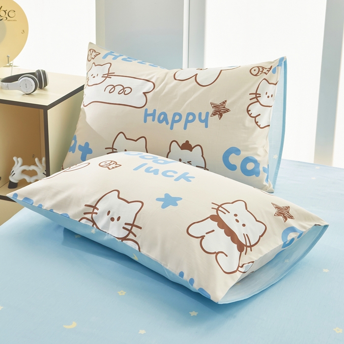 91家纺网 家纺一手货源 找家纺 黛妮雅 2026新款全棉印花床单款四件套（送买家秀）幸运猫咪