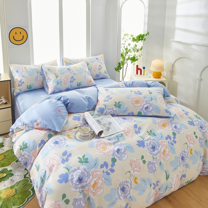 91家纺网 家纺一手货源 找家纺 黛妮雅 2026新款全棉印花床单款四件套（送买家秀）北国之春