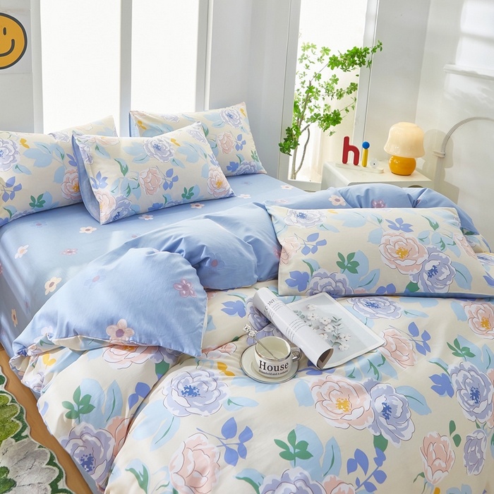 91家纺网 家纺一手货源 找家纺 黛妮雅 2026新款全棉印花床单款四件套（送买家秀）北国之春