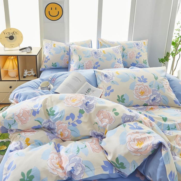 91家纺网 家纺一手货源 找家纺 黛妮雅 2026新款全棉印花床单款四件套（送买家秀）北国之春