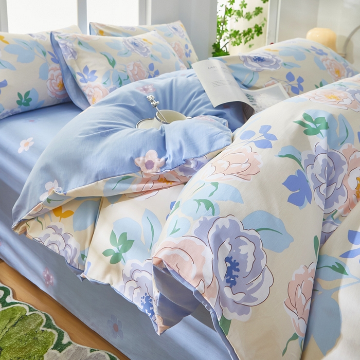 91家纺网 家纺一手货源 找家纺 黛妮雅 2026新款全棉印花床单款四件套（送买家秀）北国之春