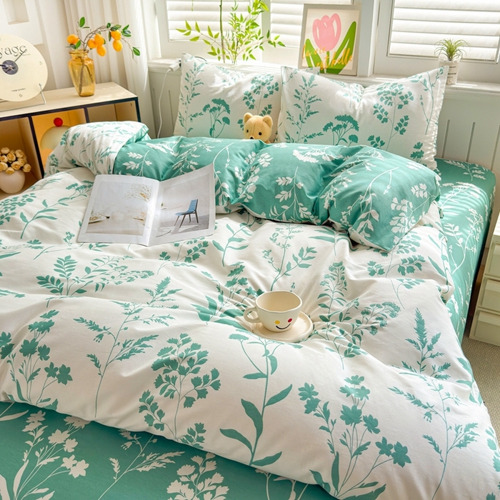 91家纺网 家纺一手货源 找家纺 黛妮雅 2026新款全棉印花床单款四件套（送买家秀）青枝绿叶