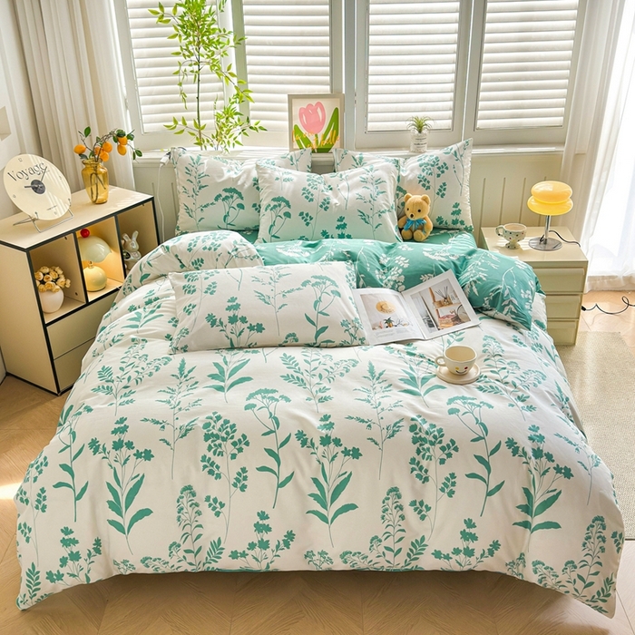 91家纺网 家纺一手货源 找家纺 黛妮雅 2026新款全棉印花床单款四件套（送买家秀）青枝绿叶