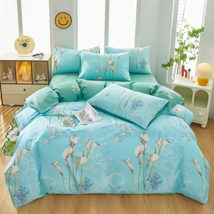 91家纺网 家纺一手货源 找家纺 黛妮雅 2026新款全棉印花床单款四件套（送买家秀）百合情缘