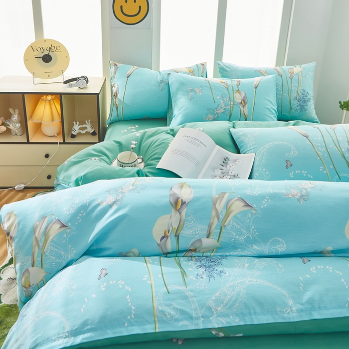 91家纺网 家纺一手货源 找家纺 黛妮雅 2026新款全棉印花床单款四件套（送买家秀）百合情缘