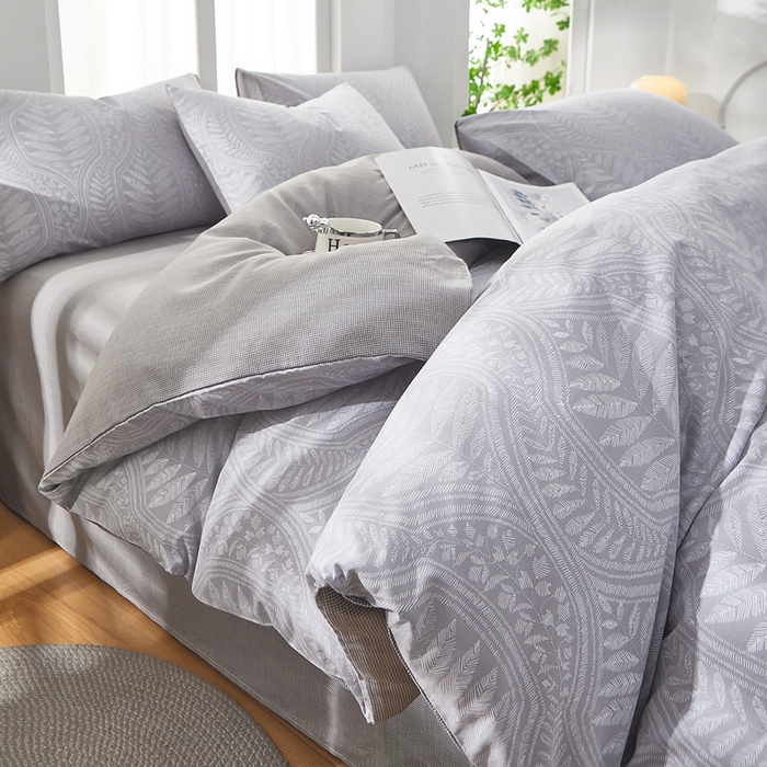 91家纺网 家纺一手货源 找家纺 黛妮雅 2026新款全棉印花床单款四件套（送买家秀）浮叶萍