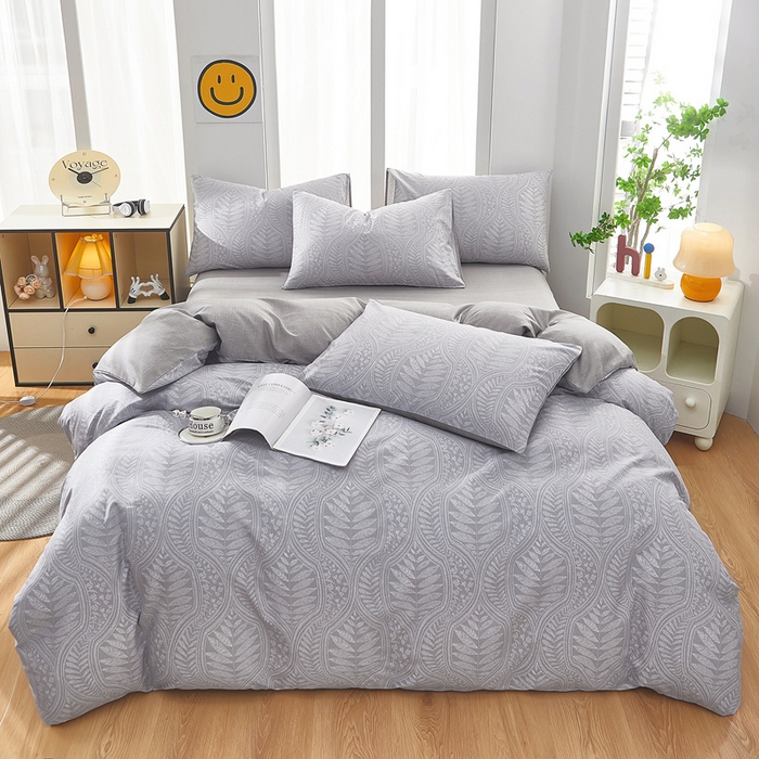 91家纺网 家纺一手货源 找家纺 黛妮雅 2026新款全棉印花床单款四件套（送买家秀）浮叶萍