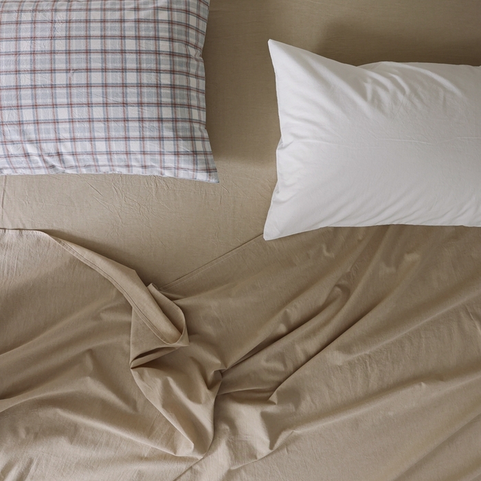 91家纺网 家纺一手货源 找家纺 棉眠 2026新款调色盘水洗棉混搭单品系列-单床单 卡其