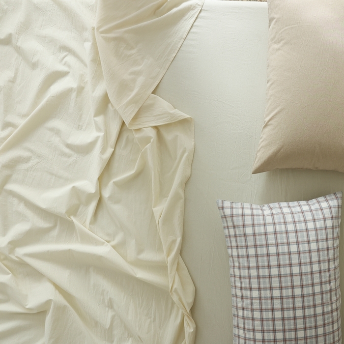 91家纺网 家纺一手货源 找家纺 棉眠 2026新款调色盘水洗棉混搭单品系列-单床单 浅米黄