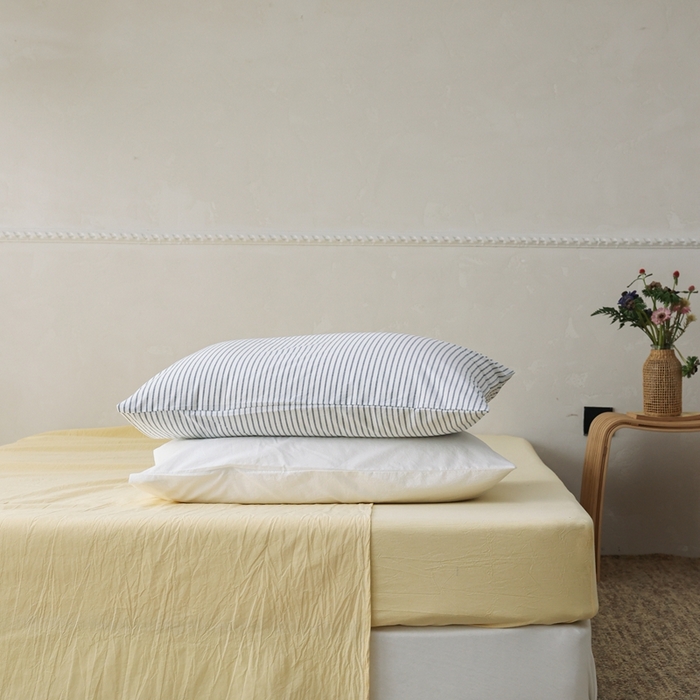 91家纺网 家纺一手货源 找家纺 棉眠 2026新款调色盘水洗棉混搭单品系列-单床单 糖果黄