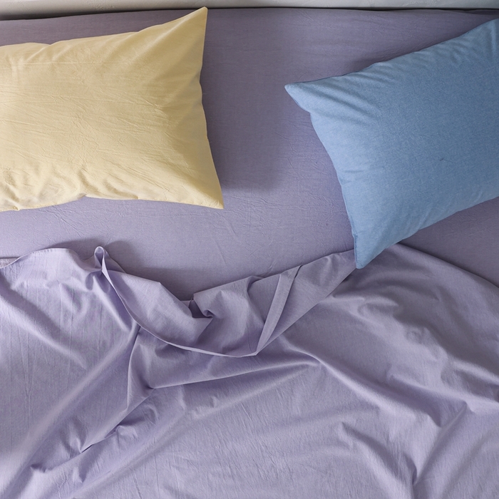 91家纺网 家纺一手货源 找家纺 棉眠 2026新款调色盘水洗棉混搭单品系列-单床单 糖果紫