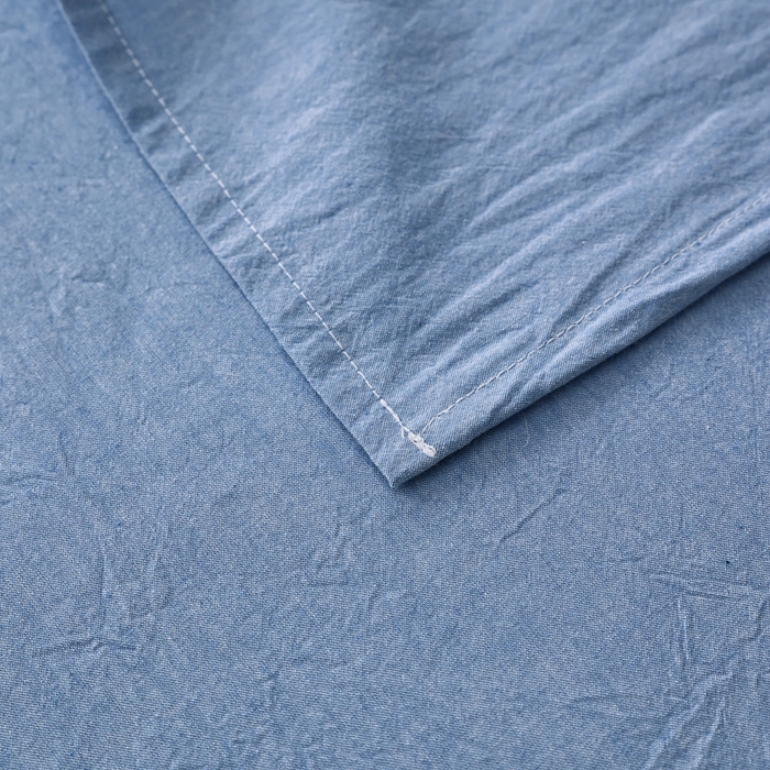 91家纺网 家纺一手货源 找家纺 棉眠 2026新款调色盘水洗棉混搭单品系列-单床单 天蓝