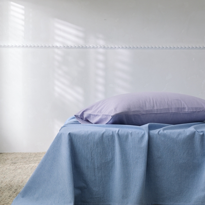 棉眠 2026新款调色盘水洗棉混搭单品系列-单床单 天蓝