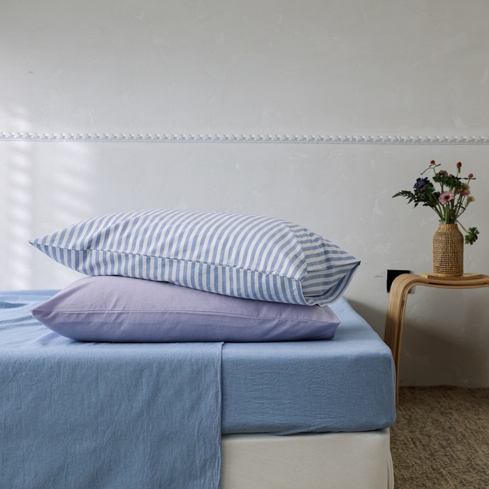 91家纺网 家纺一手货源 找家纺 棉眠 2026新款调色盘水洗棉混搭单品系列-单床单 天蓝